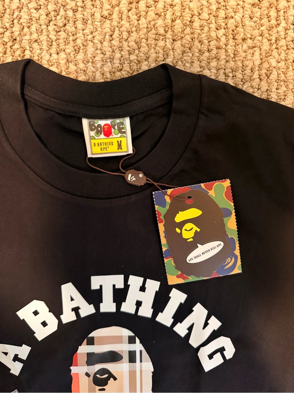 Bape Black 'A Bathing Ape' Graphic Tee - Picture 3 of 4